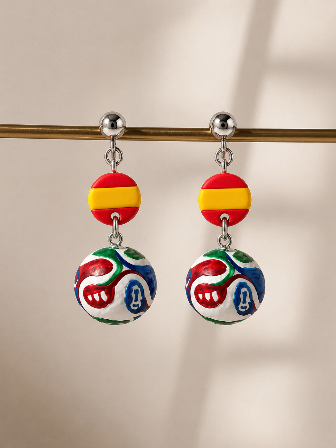Pendientes Balón del Mundial 2026 Hechos a Mano