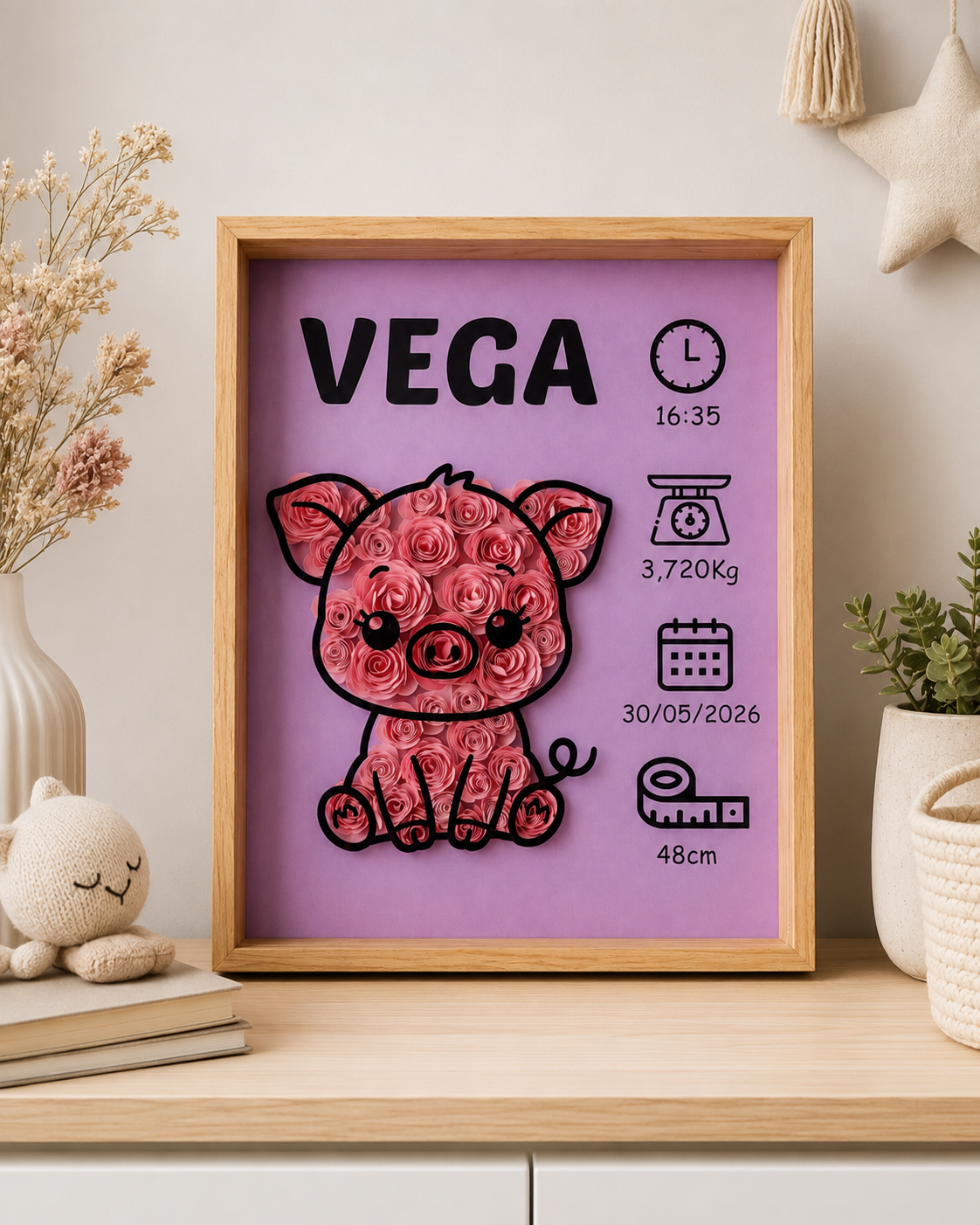 Natalicio Personalizable de animal floral