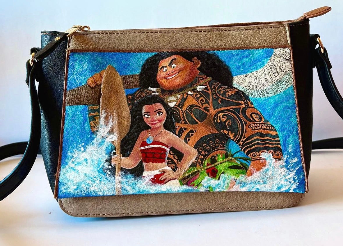 Bolso inspirado en Vaiana pintado a mano 🌊✨