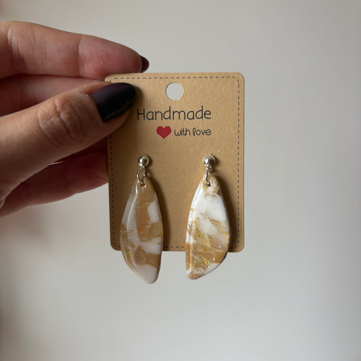 Pendientes efecto mármol