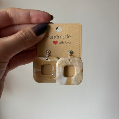 Pendientes efecto mármol
