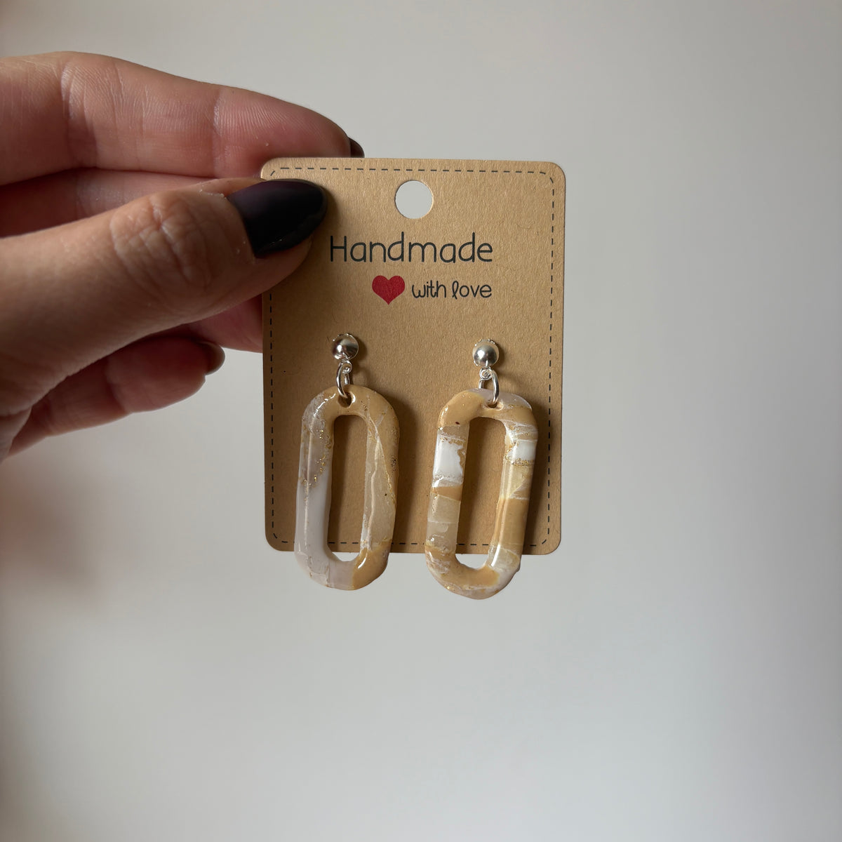 Pendientes efecto mármol