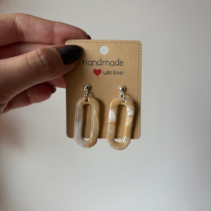 Pendientes efecto mármol