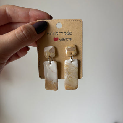 Pendientes efecto mármol