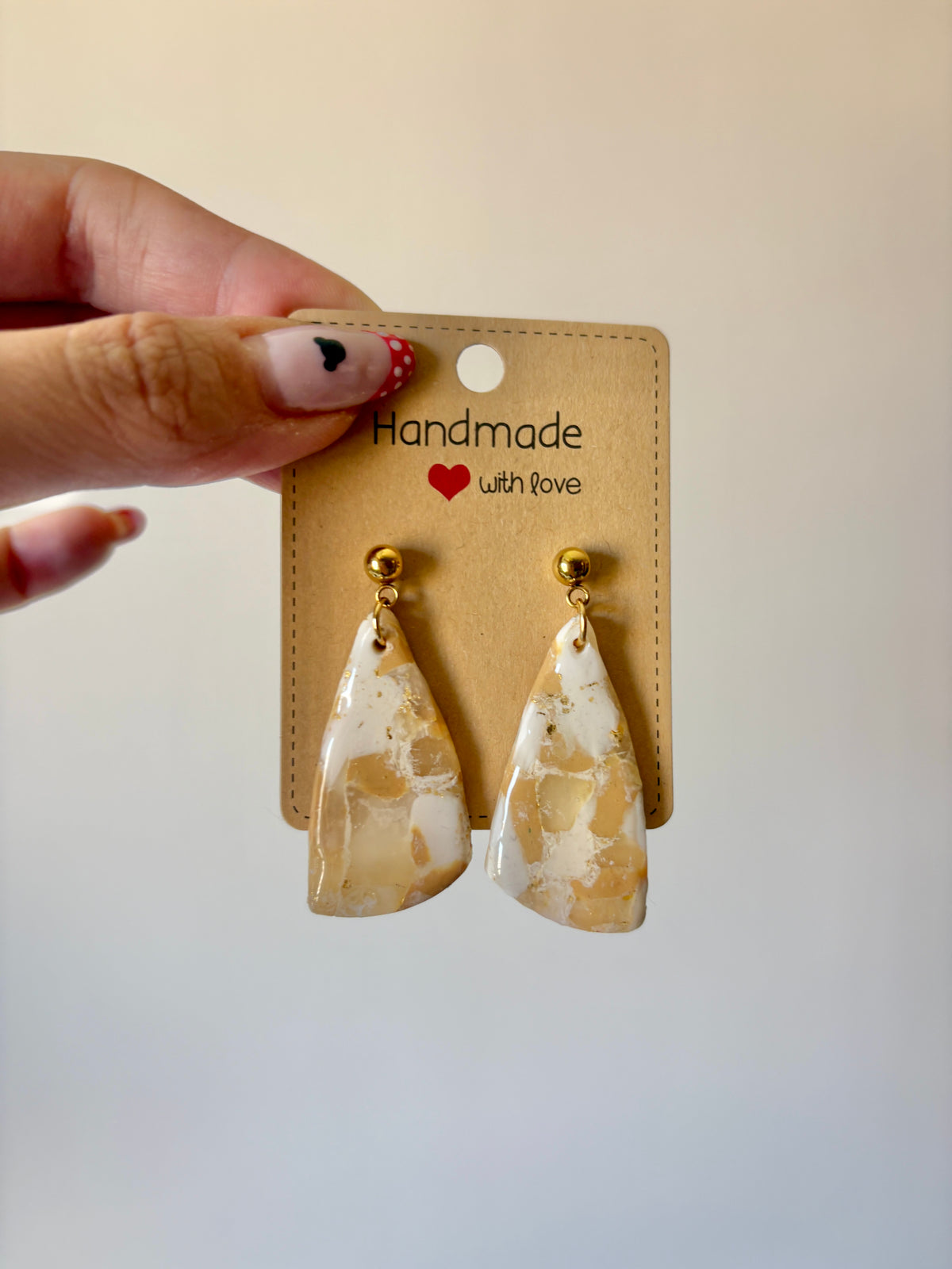 Pendientes efecto mármol