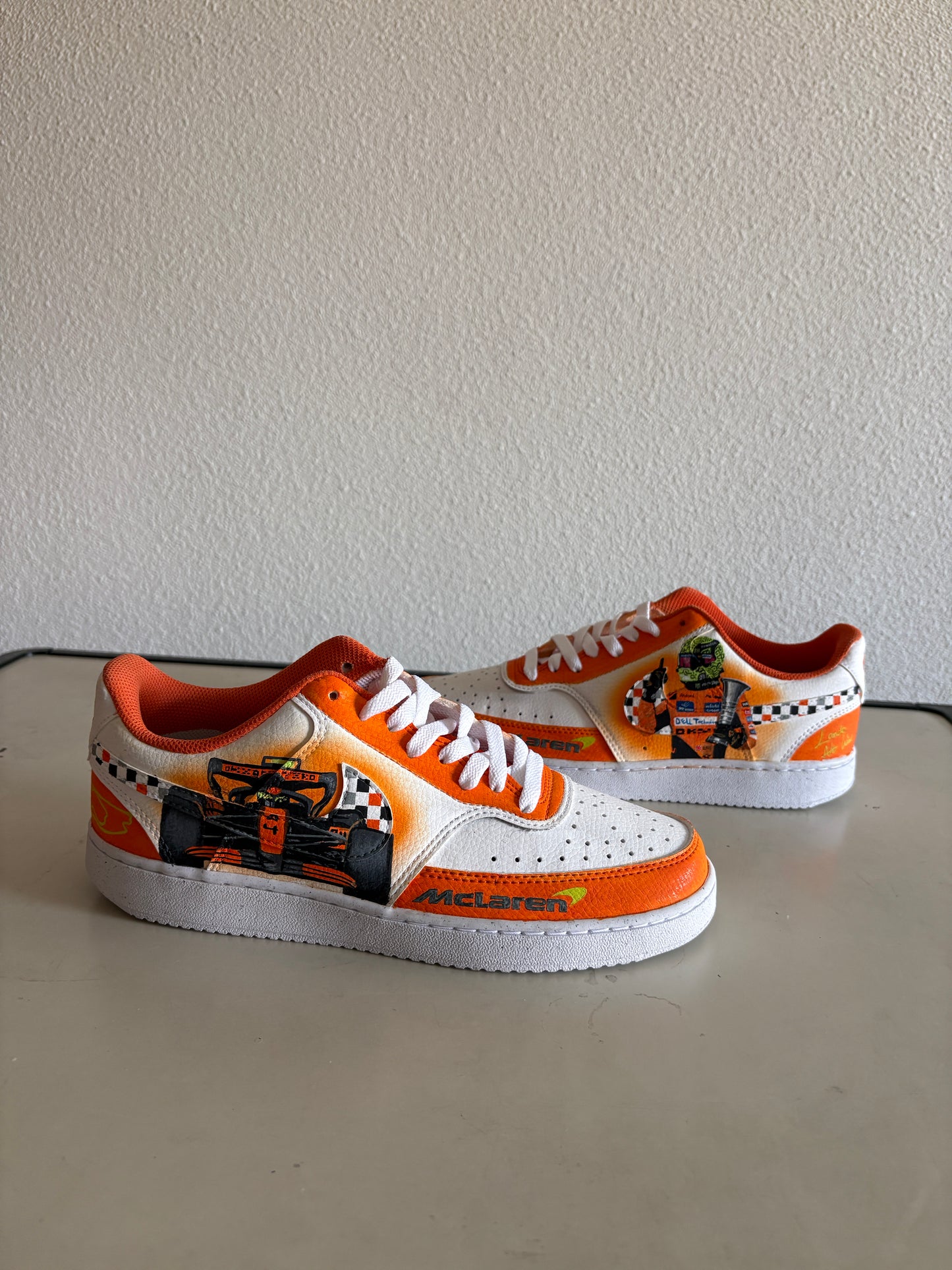 Zapatillas personalizadas Lando Norris inspiradas en McLaren | Pintadas a mano