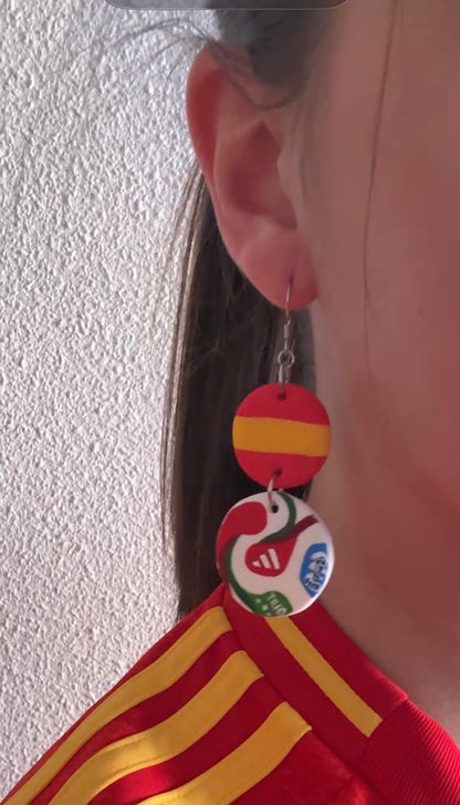 Pendientes MUNDIAL (Bandera + balón PLANO)