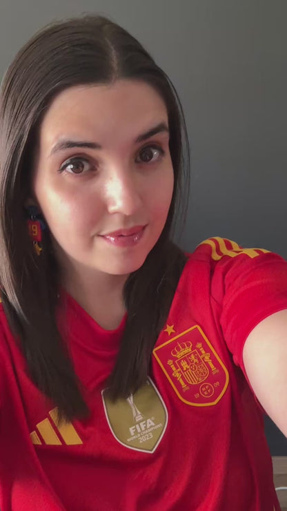 Pendientes España Mundial 2026 | Camiseta Selección Española | Hechos a Mano